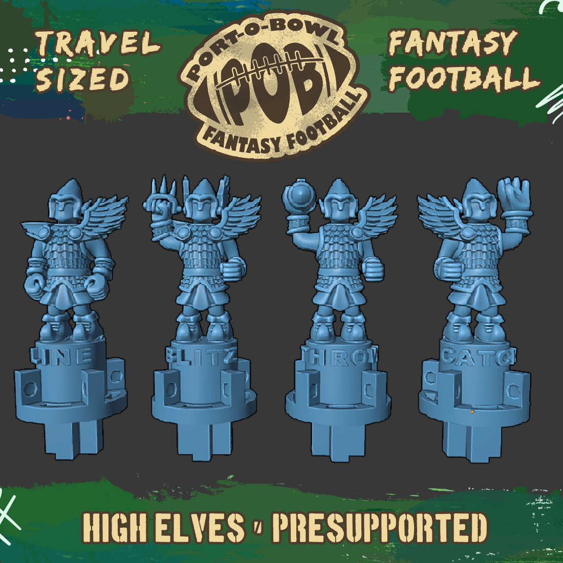 Port-O-Bowl: Travel-sized Fantasy Football High Elves Team